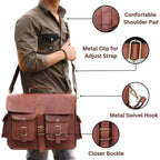 Full-Grain Leather Laptop Messenger Bag – 16 & 18 Inch - Beverfield
