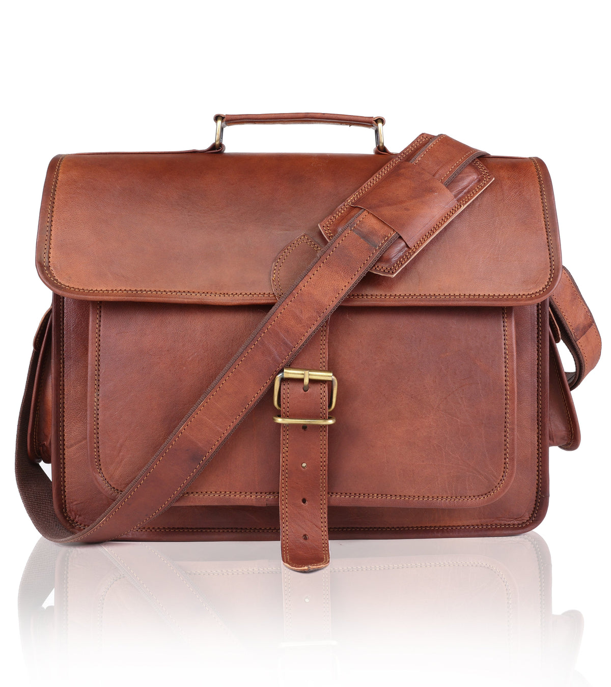 Full-Grain Leather Office Laptop Messenger Bag – 14 to 17 Inch - Beverfield