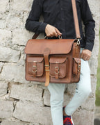 Full-Grain Leather Laptop Messenger Bag – 16 & 18 Inch - Beverfield