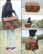 Full-Grain Leather Laptop Messenger Bag – 16 & 18 Inch - Beverfield