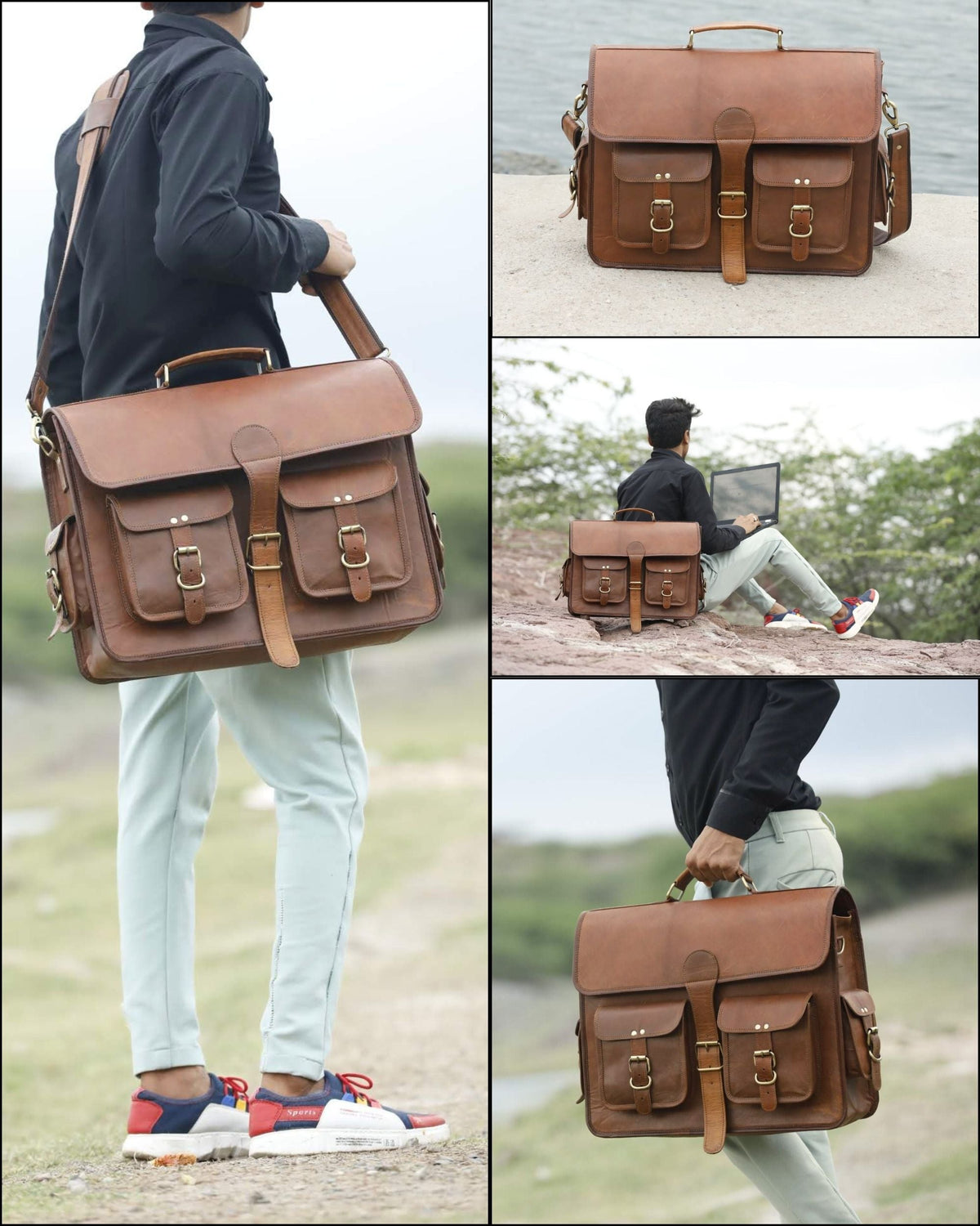 Full-Grain Leather Laptop Messenger Bag – 16 & 18 Inch - Beverfield