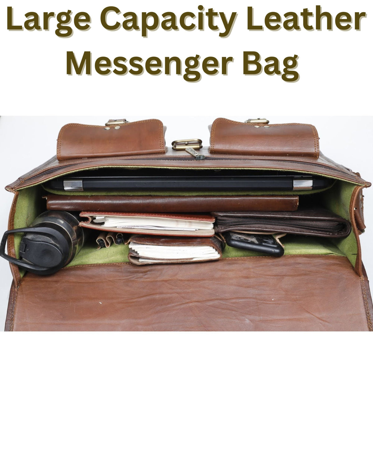 Full-Grain Leather Laptop Messenger Bag – 16 & 18 Inch - Beverfield