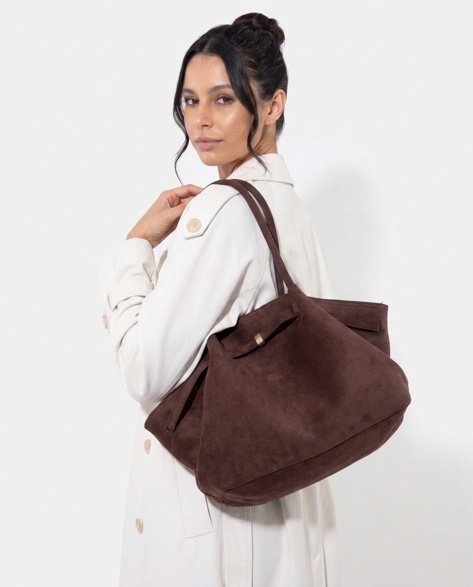 Women's Faux Suede Shoulder Tote Bag - Beverfield