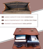 Full-Grain Leather Laptop Messenger & Motorcycle Satchel – 14 to 17 Inch - Beverfield