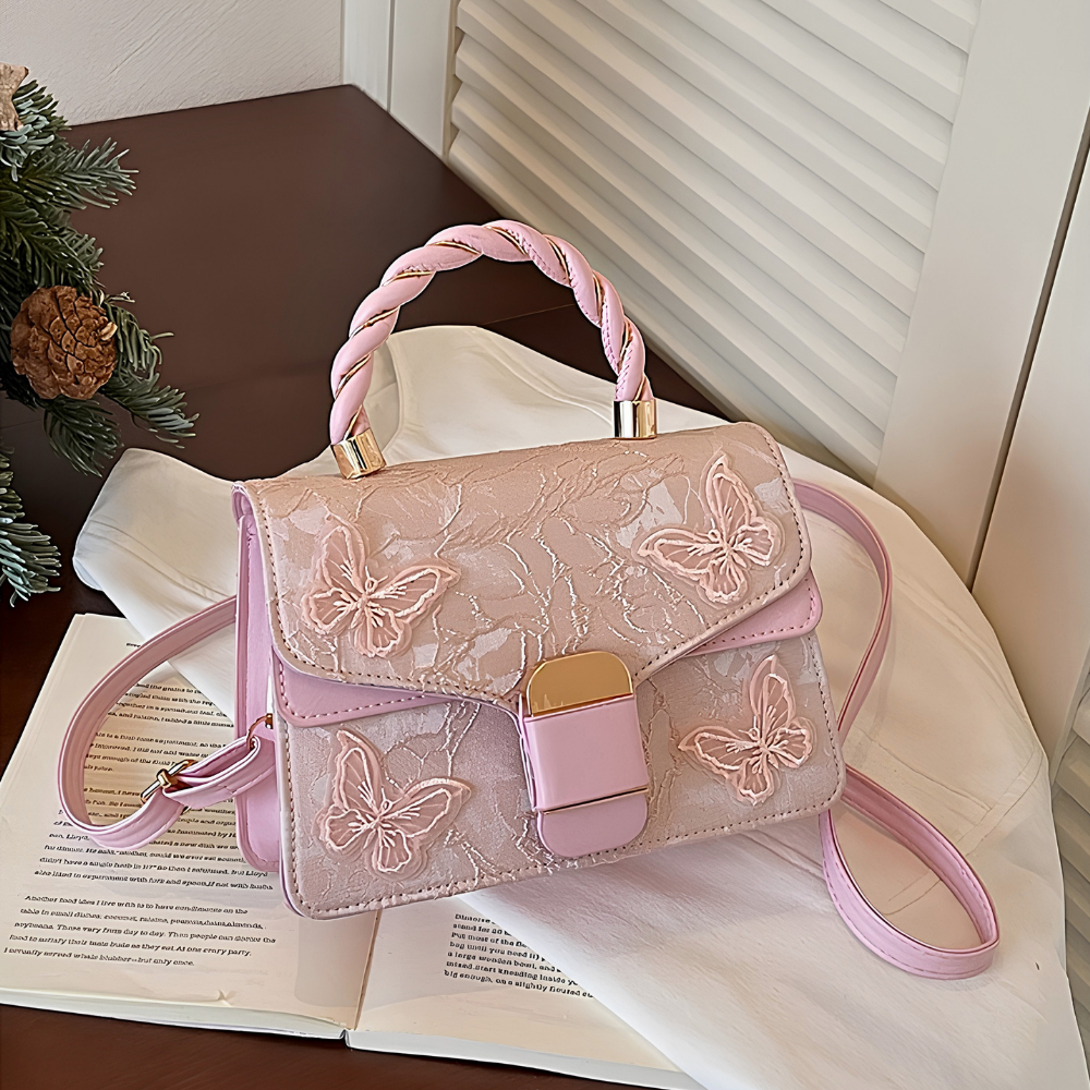 Women's Embroidered Butterfly Top Handle Bag – Marguerite - Beverfield