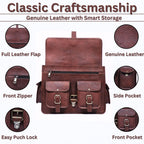 Full-Grain Leather Laptop Messenger Bag – 16 & 18 Inch - Beverfield
