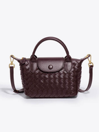 Women's Woven Mini Crossbody Handbag with Top Handles