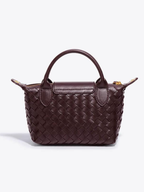 Women's Woven Mini Crossbody Handbag with Top Handles
