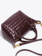 Women's Woven Mini Crossbody Handbag with Top Handles
