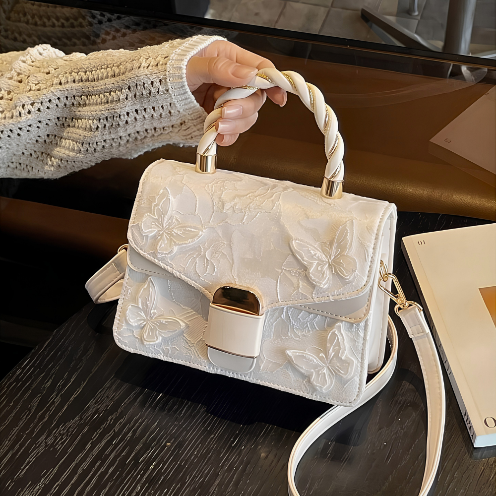 Women's Embroidered Butterfly Top Handle Bag – Marguerite - Beverfield