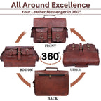 Full-Grain Leather Laptop Messenger Bag – 16 & 18 Inch - Beverfield