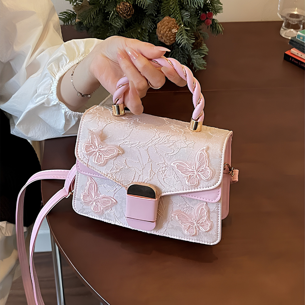 Women's Embroidered Butterfly Top Handle Bag – Marguerite - Beverfield
