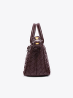 Women's Woven Mini Crossbody Handbag with Top Handles