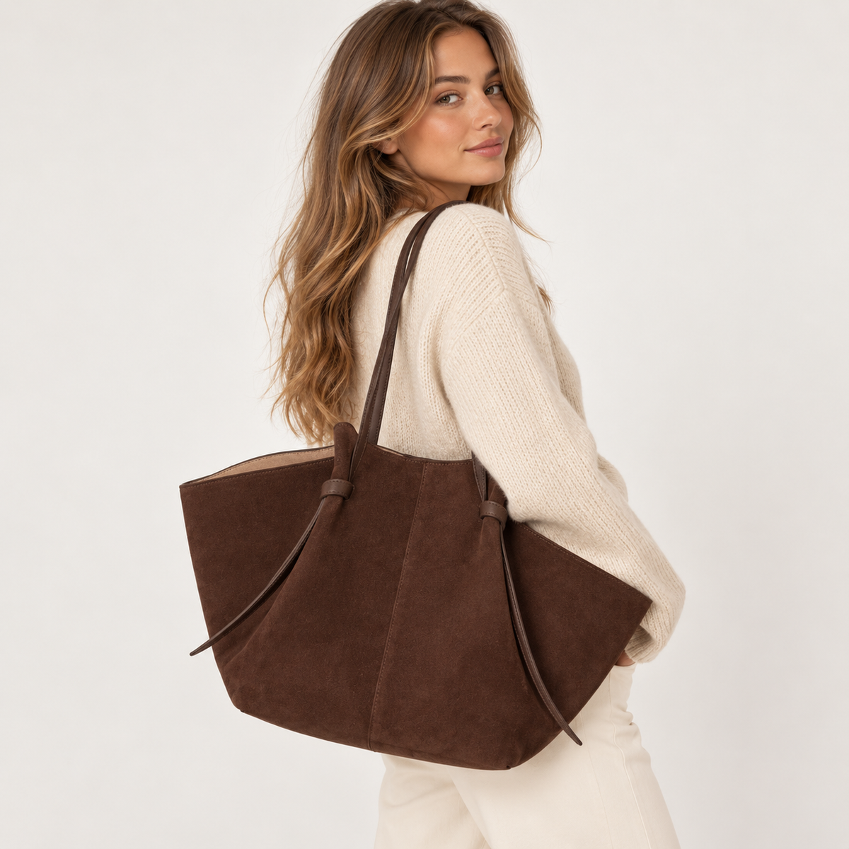 Women's Large Suede Work Tote – Fits 16-Inch Laptop - Beverfield