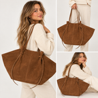 Women's Large Suede Work Tote – Fits 16-Inch Laptop - Beverfield