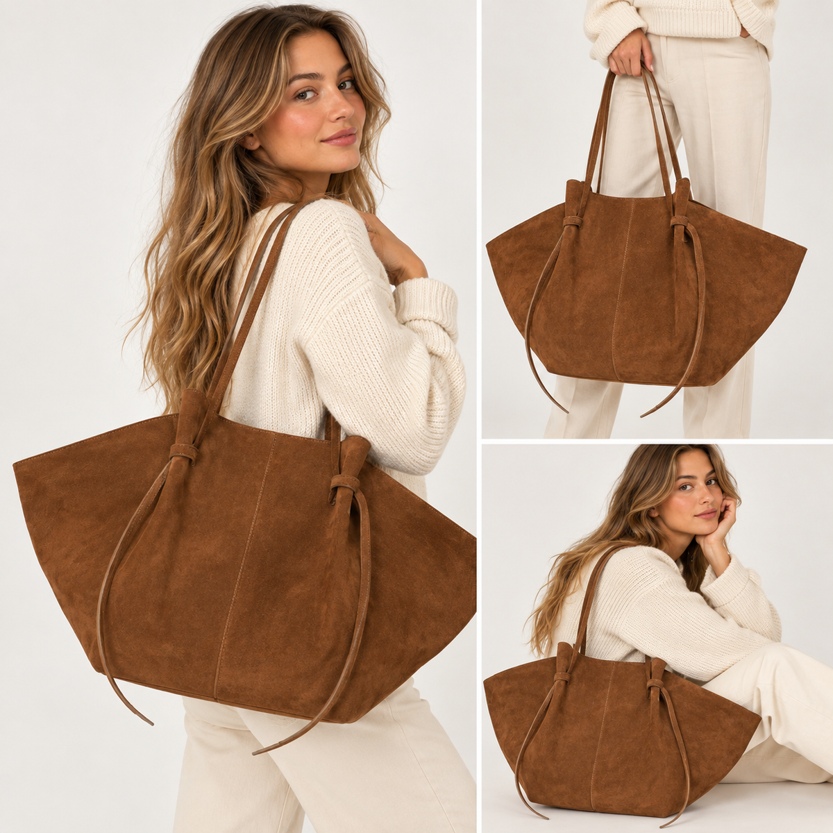 Women's Large Suede Work Tote – Fits 16-Inch Laptop - Beverfield