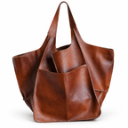 Women's Oversized Vintage PU Leather Tote Bag