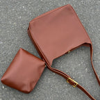 Women's Minimalist Vegan Leather Shoulder Bag – Ganna - Beverfield