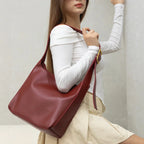Women's Minimalist Vegan Leather Shoulder Bag – Ganna - Beverfield