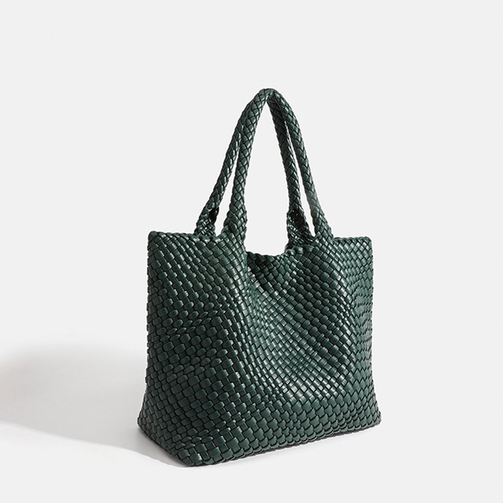 Women's Woven Vegan Leather Tote Bag - Beverfield
