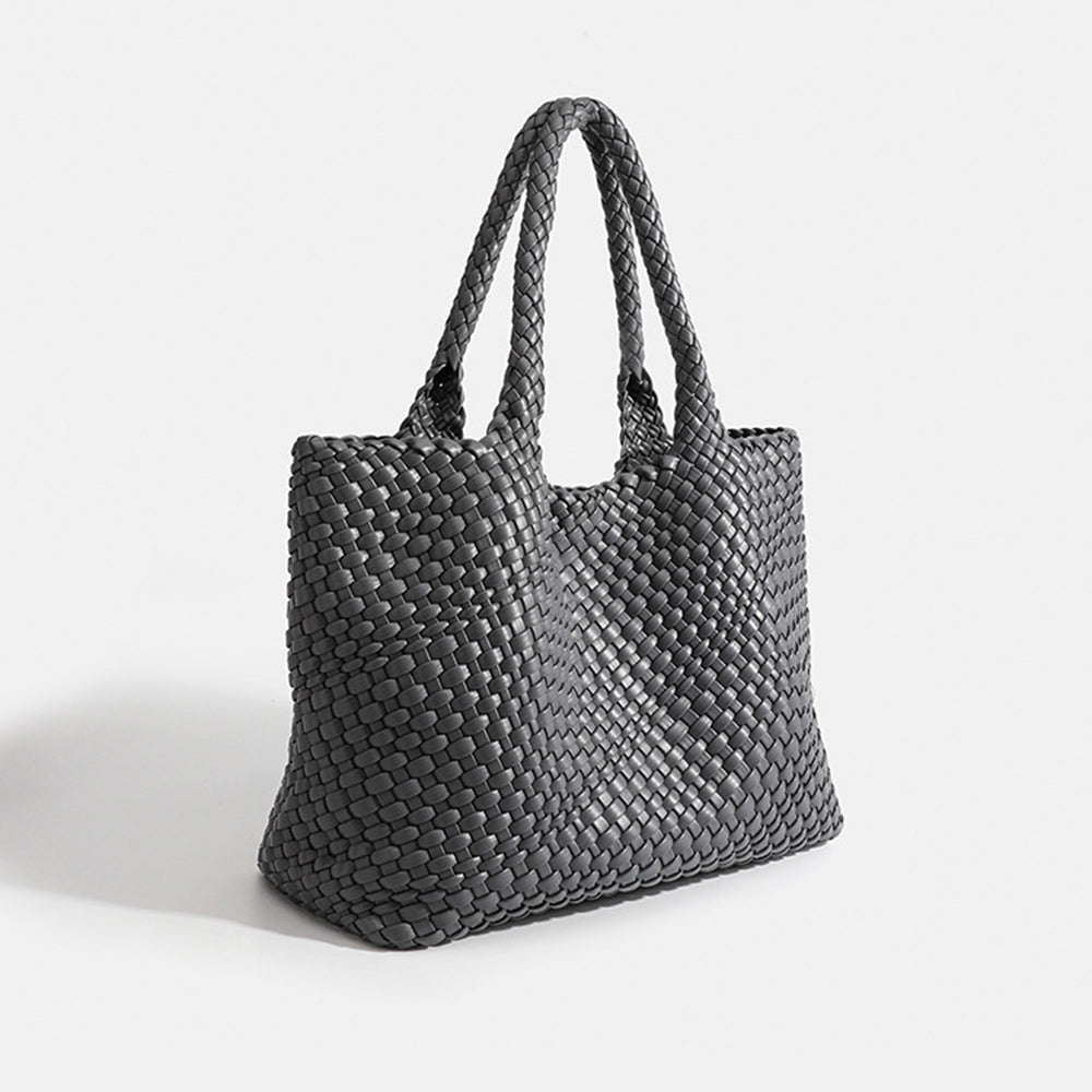 Women's Woven Vegan Leather Tote Bag - Beverfield