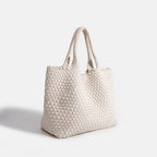 Women's Woven Vegan Leather Tote Bag - Beverfield