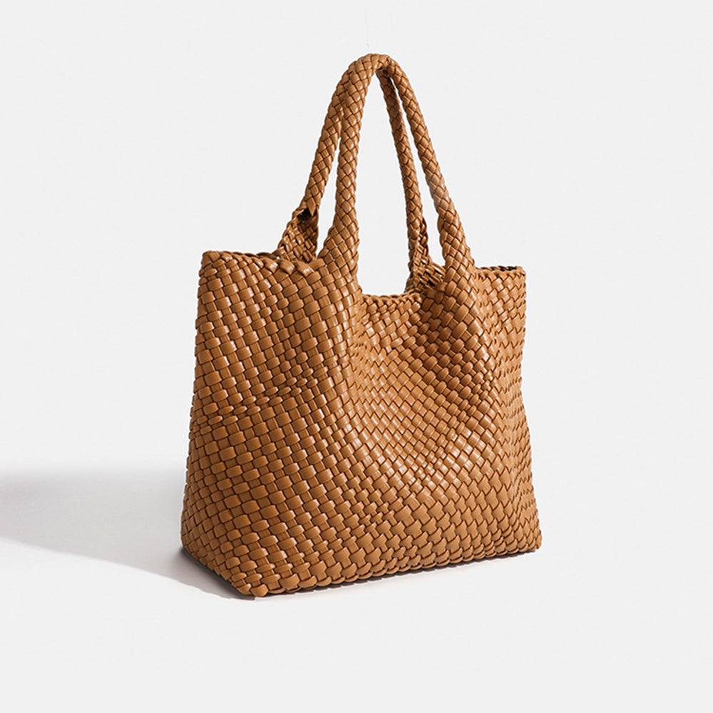 Women's Woven Vegan Leather Tote Bag - Beverfield