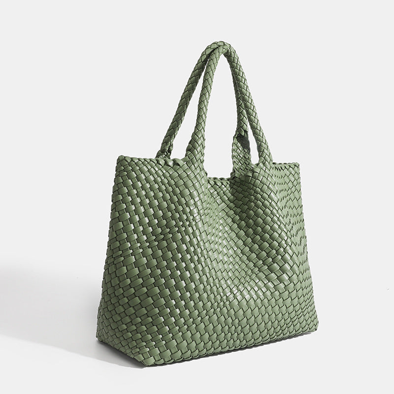 Women's Woven Vegan Leather Tote Bag - Beverfield