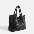 Women's Woven Vegan Leather Tote Bag - Beverfield