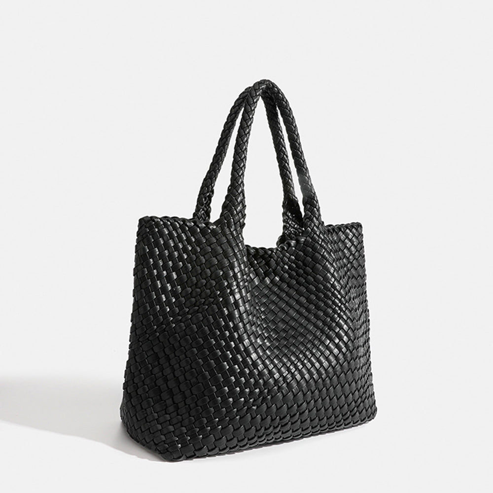 Women's Woven Vegan Leather Tote Bag - Beverfield