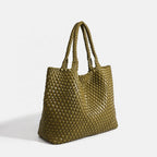 Women's Woven Vegan Leather Tote Bag - Beverfield