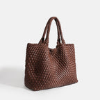 Women's Woven Vegan Leather Tote Bag - Beverfield