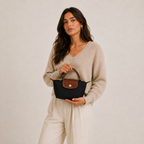 Women's Small Handbag with Shoulder Strap & Gold-Tone Hardware - Beverfield