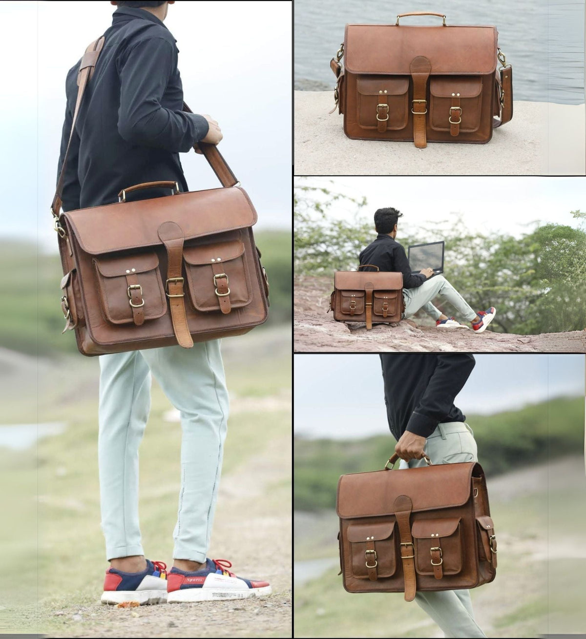 Full-Grain Leather Laptop Messenger Bag – 16 & 18 Inch - Beverfield