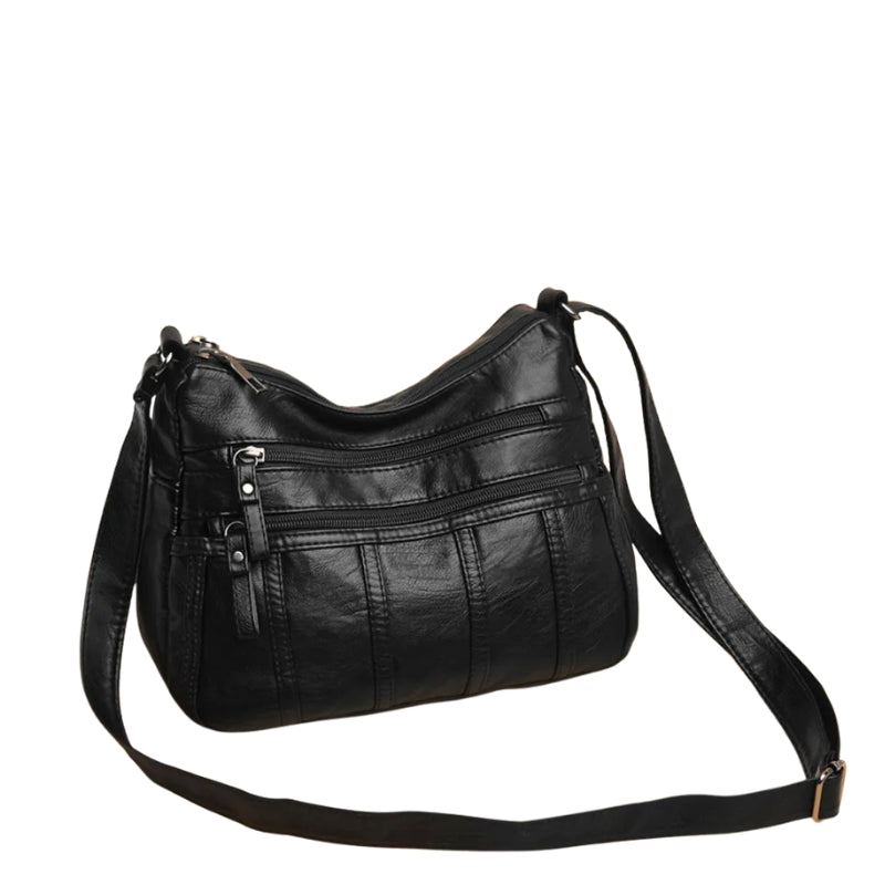 Women's Faux Leather Multi-Pocket Crossbody Bag