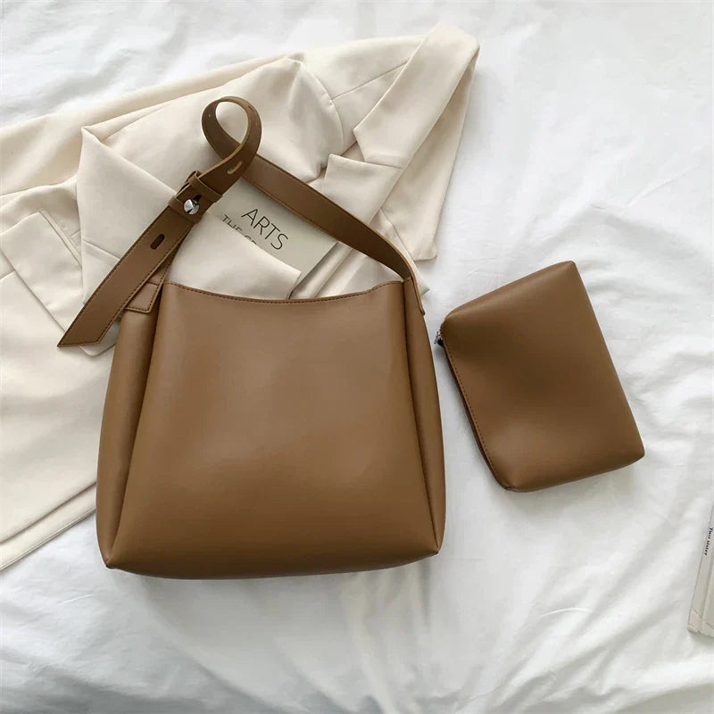 Women's Large Vegan Leather Hobo Bag with Pouch – Maud - Beverfield