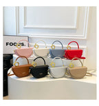 Women's Half Moon Top Handle Bag with Gold-Tone Detail