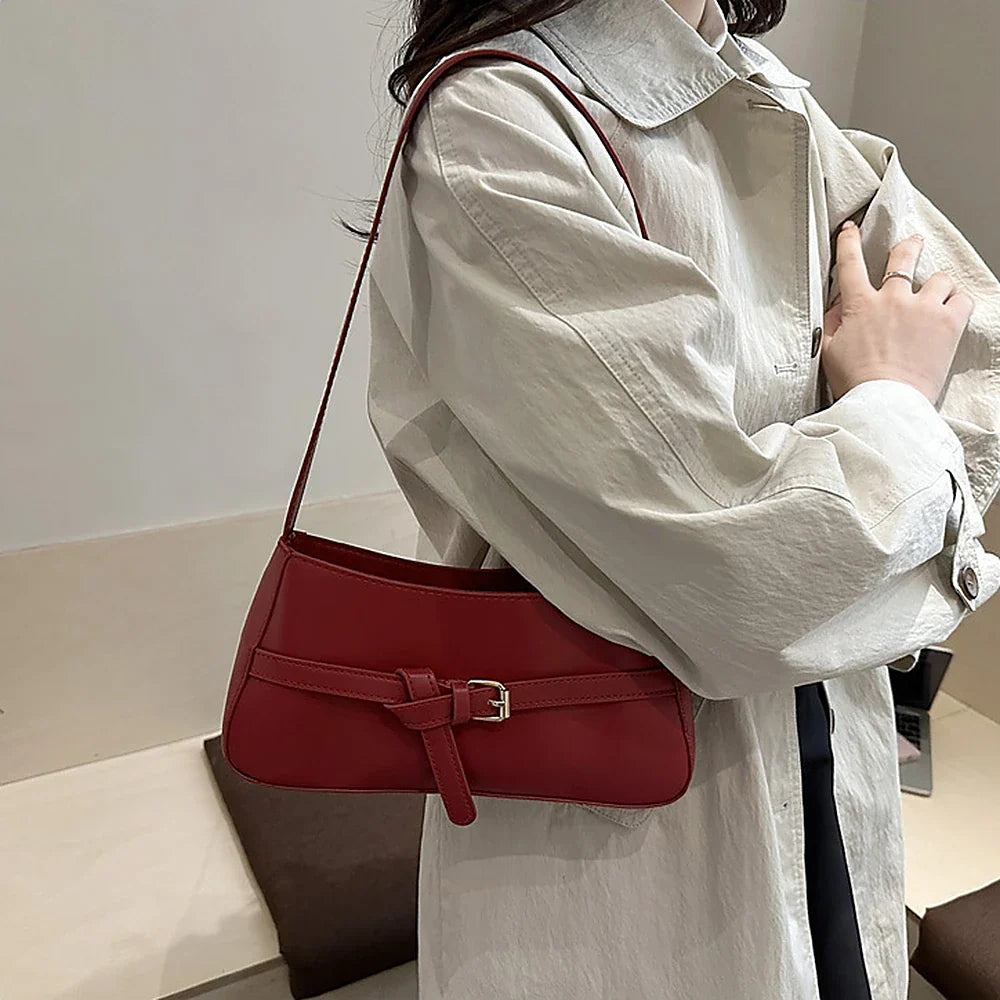 Women's Vegan Leather Baguette Shoulder Bag – Isla - Beverfield