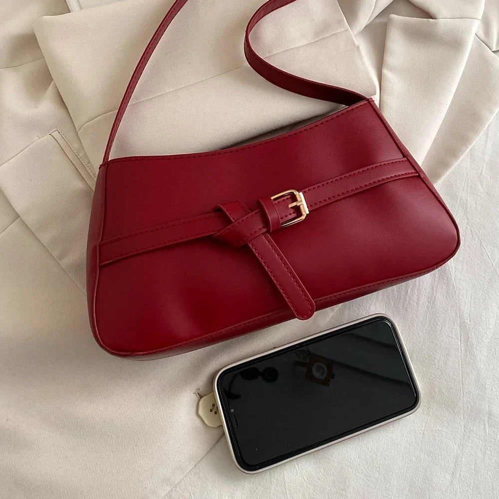 Women's Vegan Leather Baguette Shoulder Bag – Isla - Beverfield