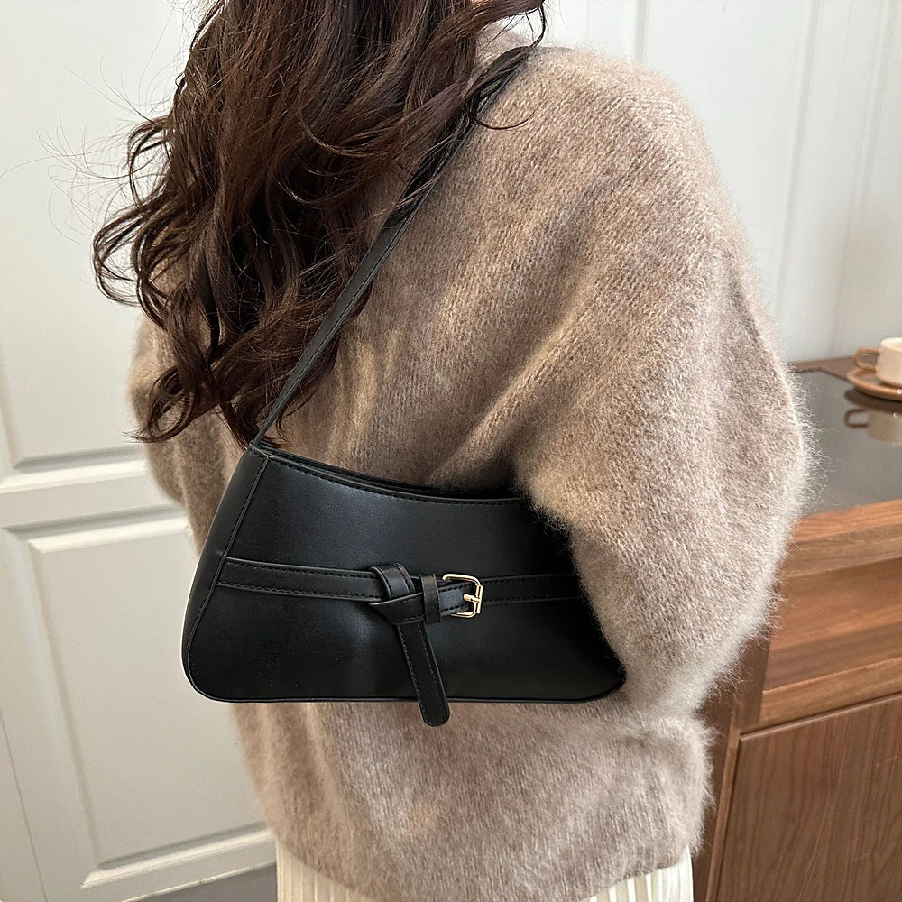 Women's Vegan Leather Baguette Shoulder Bag – Isla - Beverfield