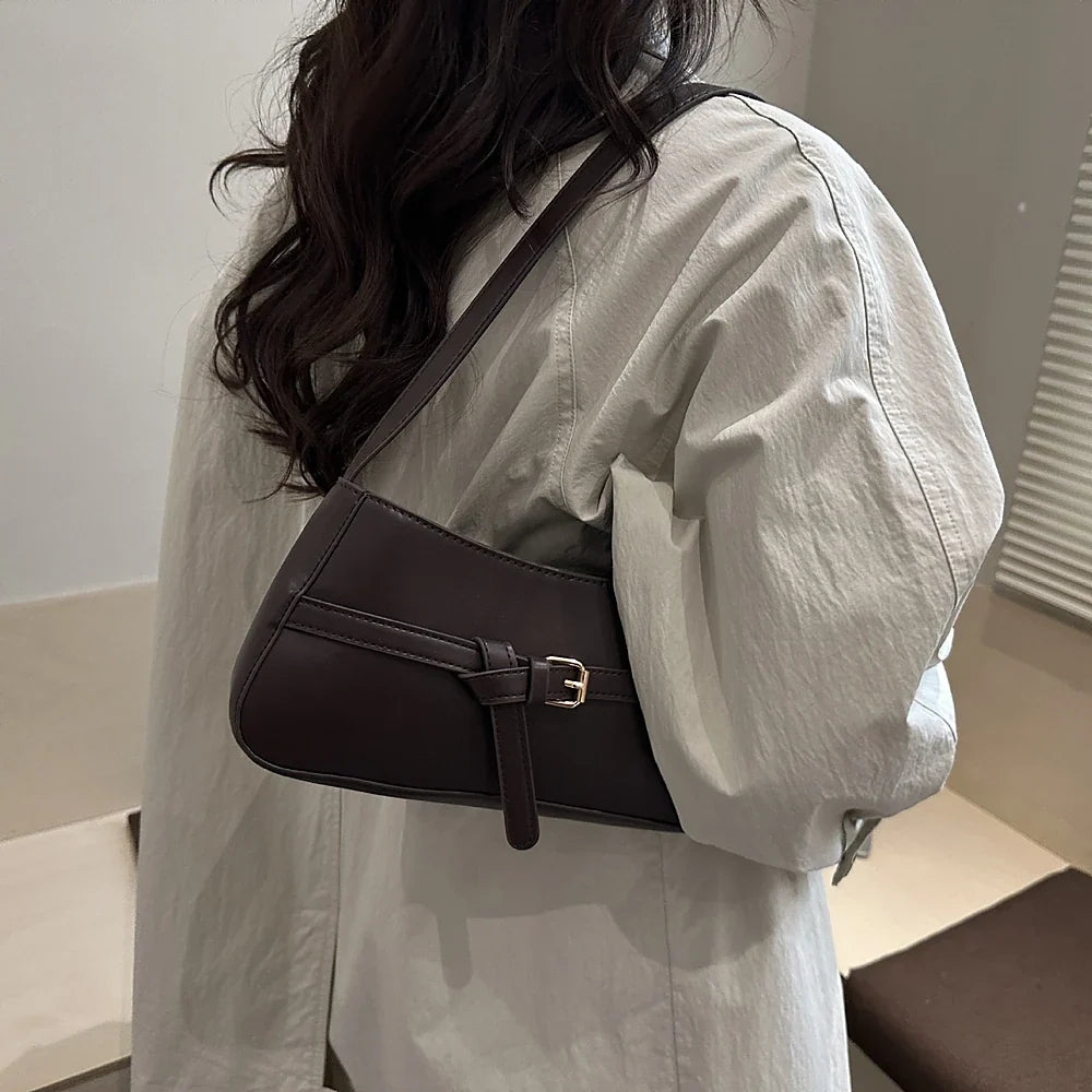Women's Vegan Leather Baguette Shoulder Bag – Isla - Beverfield