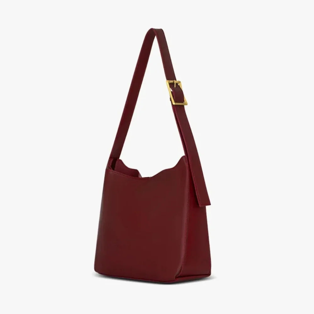 Women's Minimalist Vegan Leather Shoulder Bag – Ganna - Beverfield
