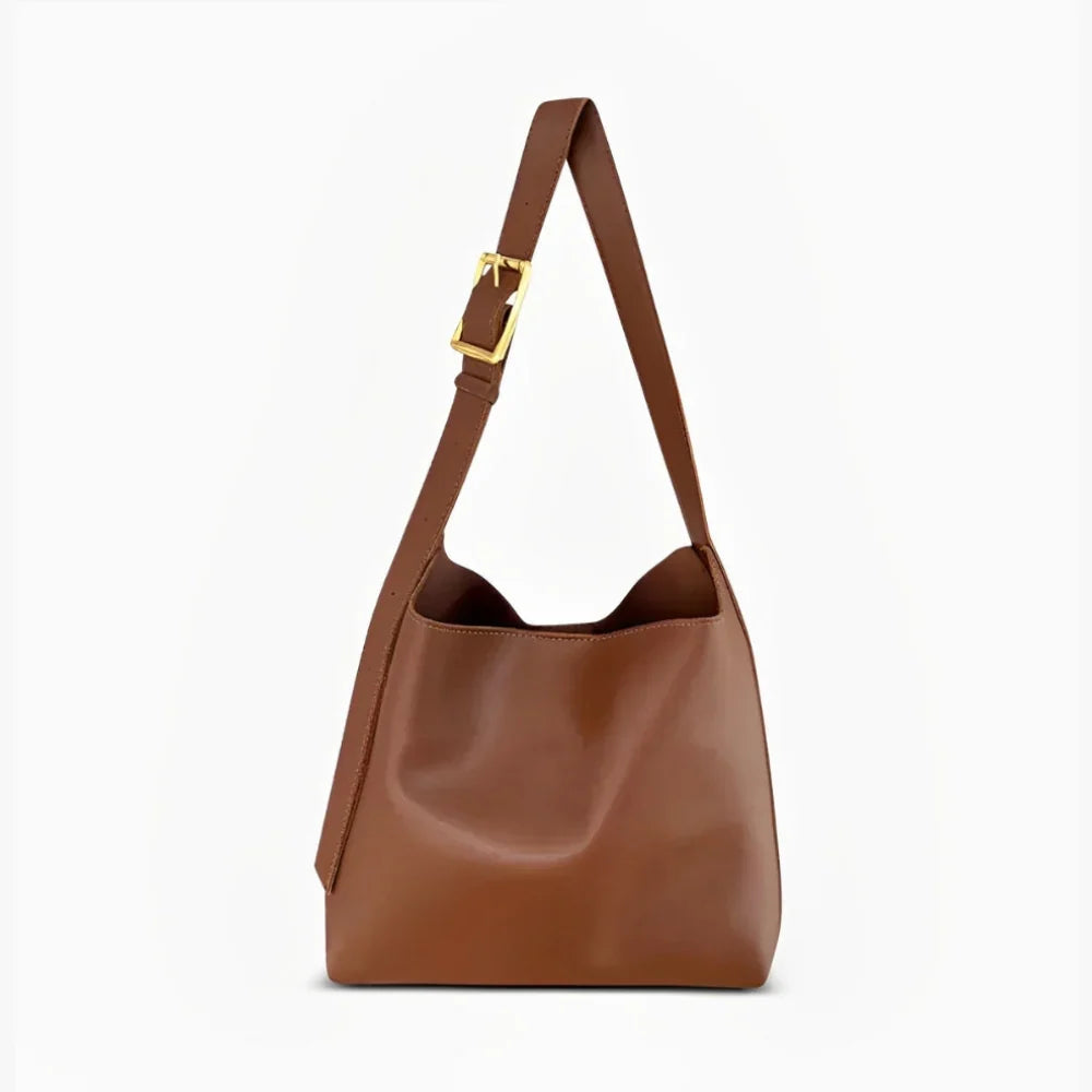 Women's Minimalist Vegan Leather Shoulder Bag – Ganna - Beverfield
