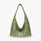 Women's Studded Vegan Leather Hobo Bag – Molly - Beverfield