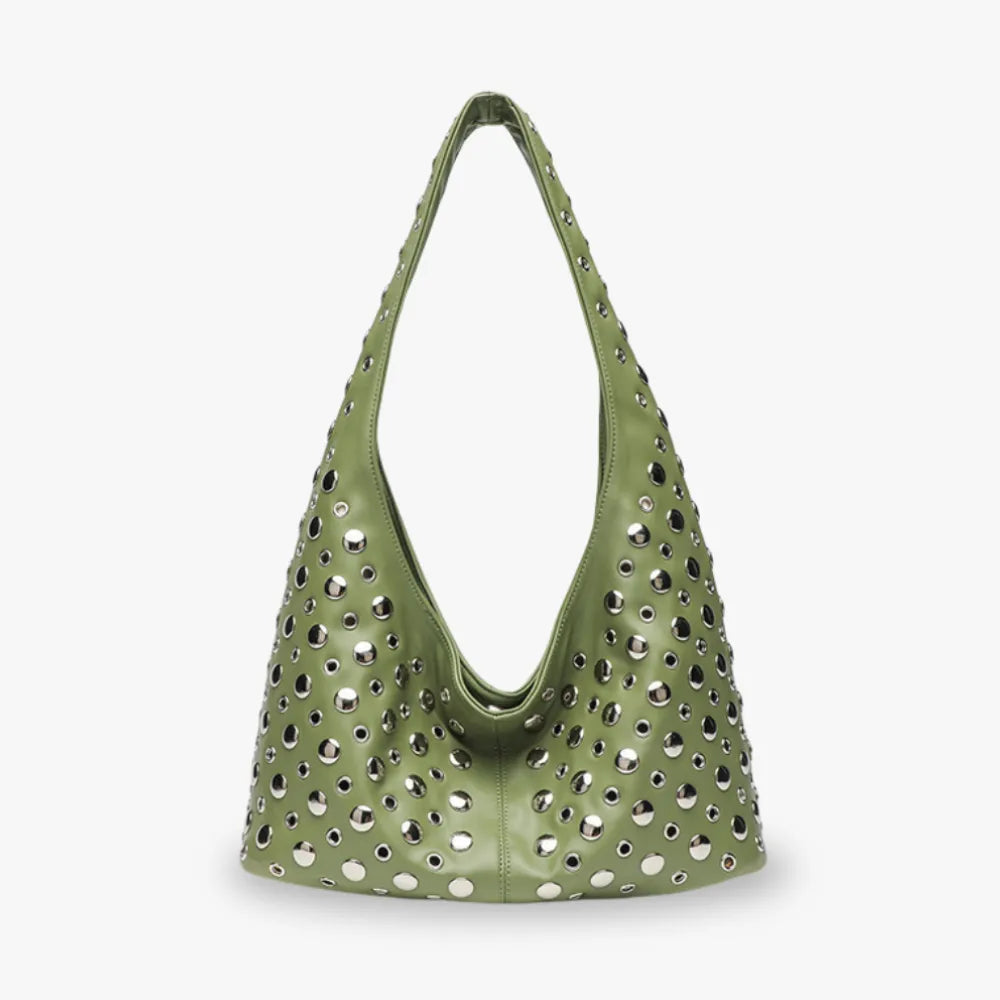 Women's Studded Vegan Leather Hobo Bag – Molly - Beverfield