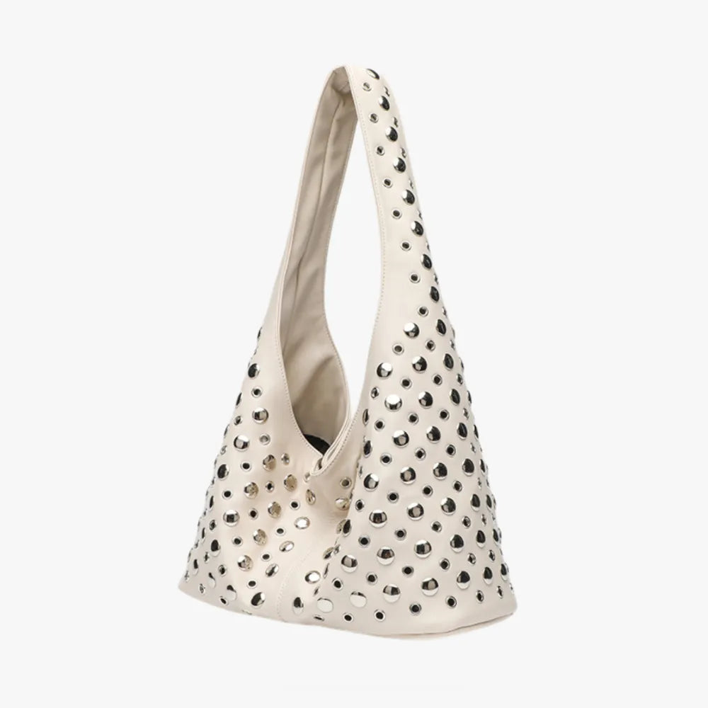 Women's Studded Vegan Leather Hobo Bag – Molly - Beverfield