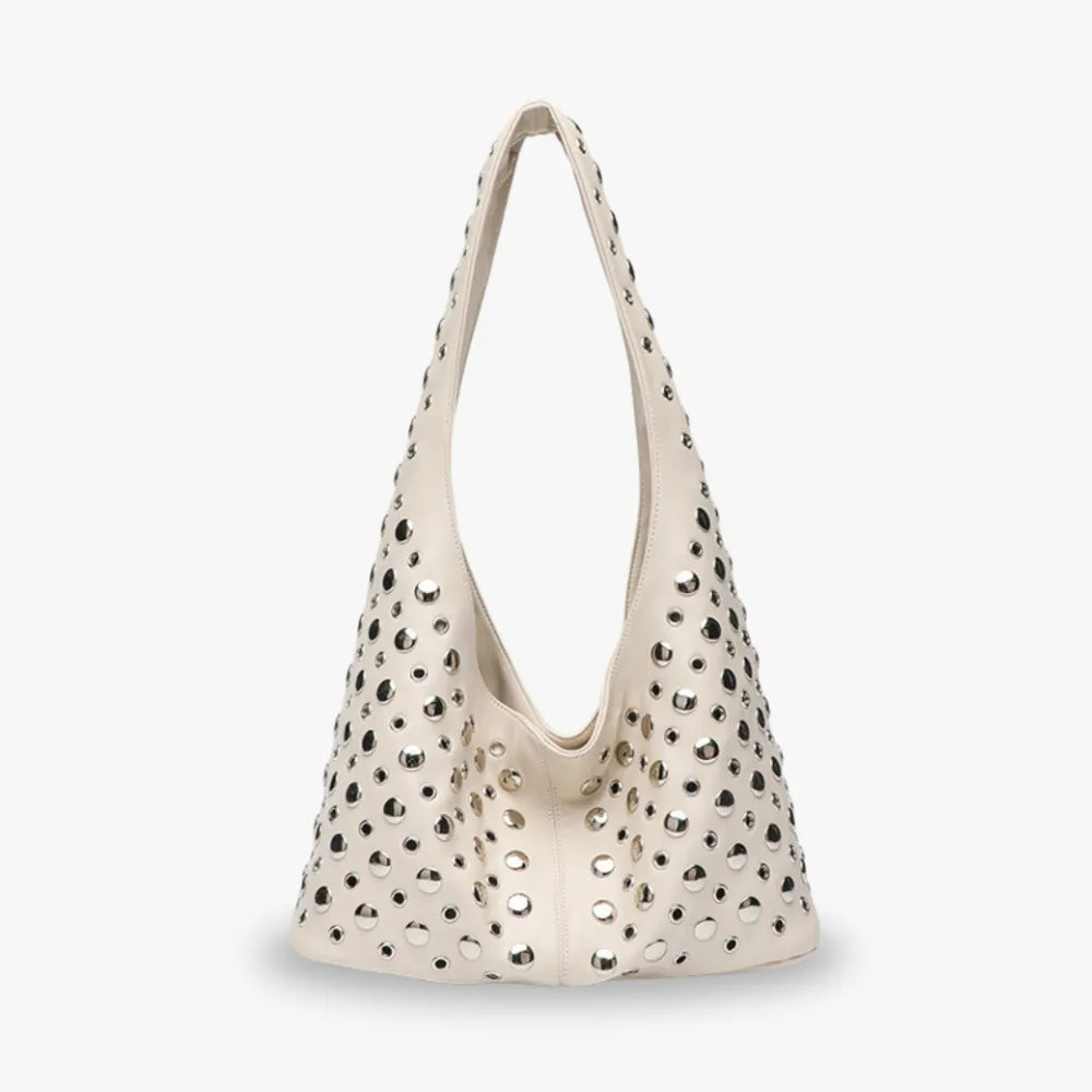 Women's Studded Vegan Leather Hobo Bag – Molly - Beverfield