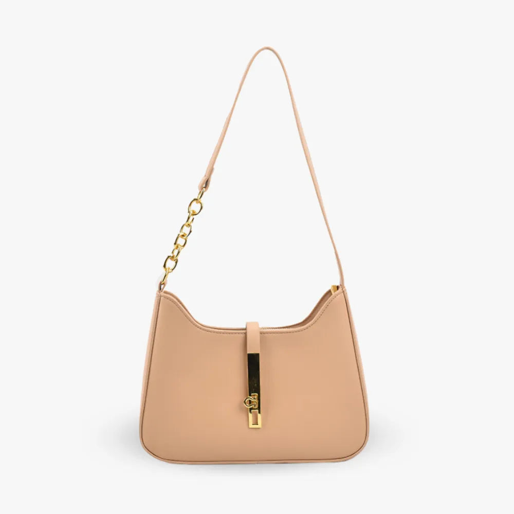 Women's Vegan Leather Shoulder Bag with Chain Strap – Allia - Beverfield