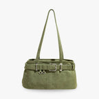 Women's Vegan Suede Buckle Shoulder Bag – Sela - Beverfield