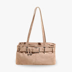 Women's Vegan Suede Buckle Shoulder Bag – Sela - Beverfield